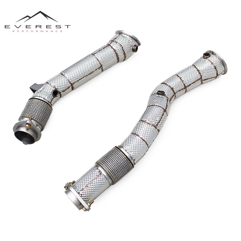 Stainless Steel Free Flow Downpipe for BMW X3M/X4M F97/F98 Competition 3.0T 2019-2023 Heat Shield Exhaust Pipe