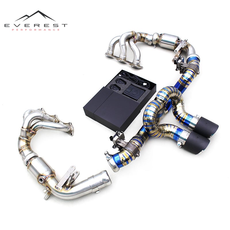 Titanium Catback System for Porsche 911 992 GT3 RS 4.0L 2020-2024 Titanium Valvetronic Exhaust Pipe With Catalyst Header