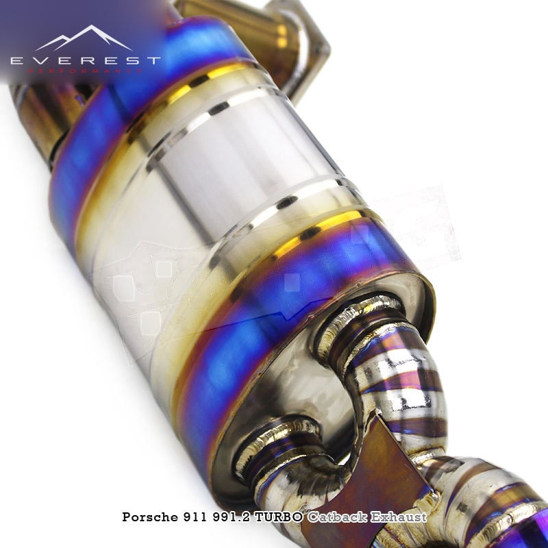 Titanium Exhaust Pipe System for Porsche 911 991.2 Turbo S 2016-2018 Vacuum Valve Muffler Catback Exhaust With Remote Control