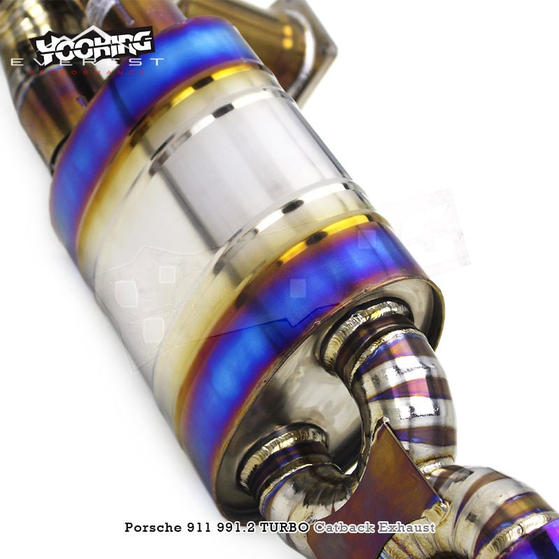 Titanium Exhaust Pipe System for Porsche 911 991.2 Turbo S 2016-2018 Vacuum Valve Muffler Catback Exhaust With Remote Control