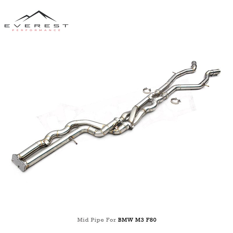 2.5inch Z-Pipe Equal Length Exhaust MidPipe for BMW M3/M4 F80/F82/F83 S55 3.0T 2015-2017 Stainless Steel Exhaust Pipe 63mm