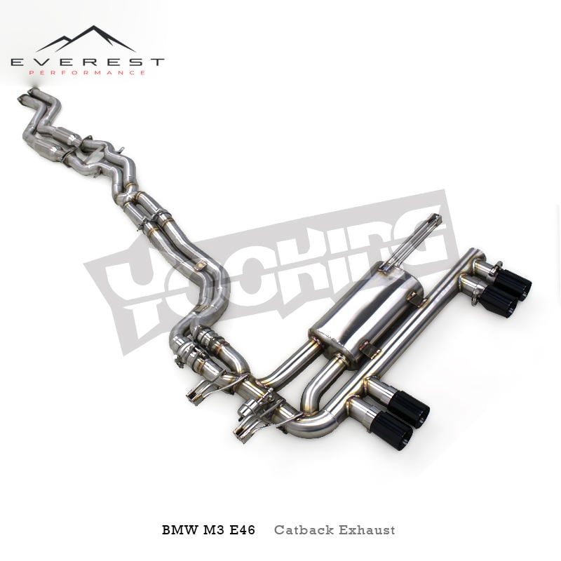 SS304L Exhaust Pipe System for BMW M3 E46 2004-2006 With Resonator Vacuum Valve Catback Exhaust System