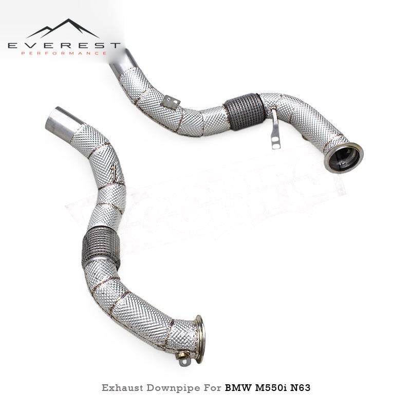 Free Flow Exhaust Pipe for BMW M550/M550i G30/N63 4.4TT 2019-2025 SUS304 Stainless Steel Exhaust Straight Downpipe