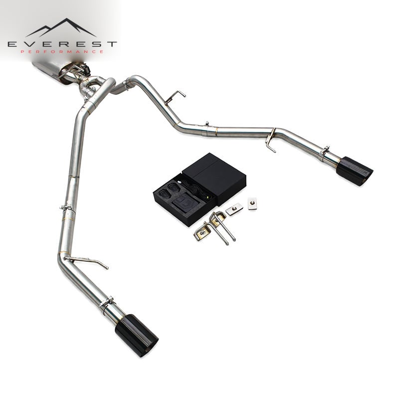 Stainless Steel Exhaust Pipes for Ford F150 XLT 3.5T 2015-2022 Catback Muffler Valvetronic Chrome Silver Tips