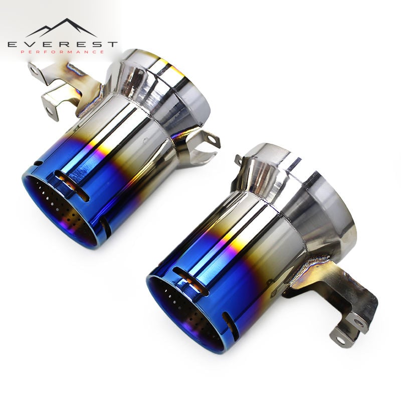 Racing Car Titanium Burnt Blue Exhaust Tips for Lamborghini Aventador SVJ With Titanium Tail Throat Automotive Accessories