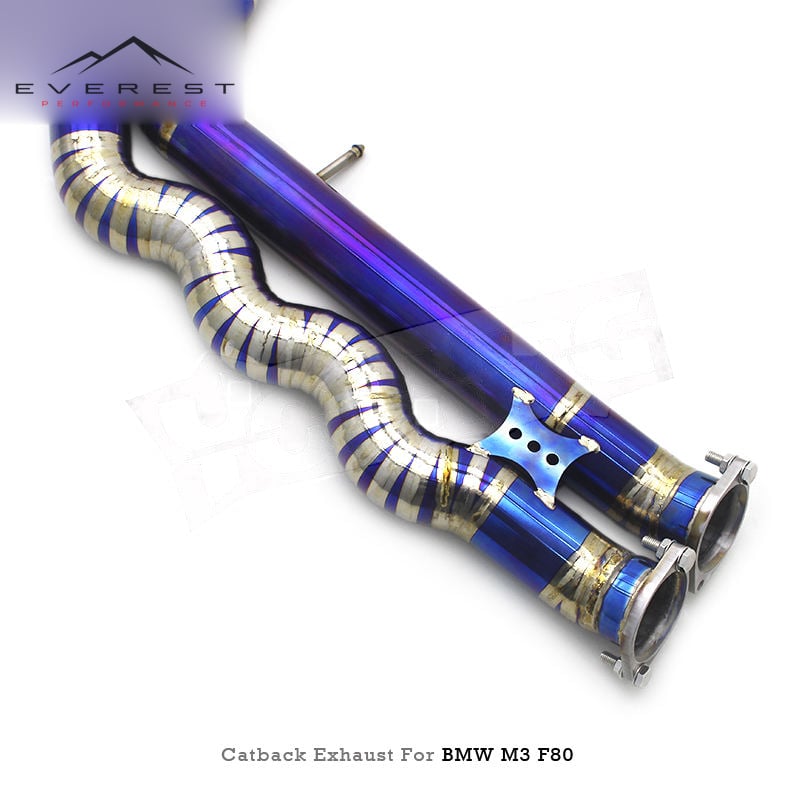 Titanium Muffler Catback for BMW M3/M4 F80/F82 S55 3.0T 2012-2019 Titanium Equal Length Mid Pipe with Valvetronic Exhaust
