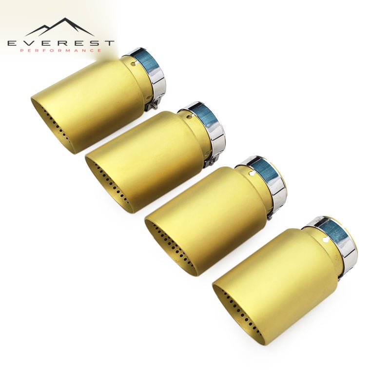 Custom Matte Golden SurfaceExhaust Tips for Various Models Stainless Steel Exhaust System Tail Throat Universal Newest Tips