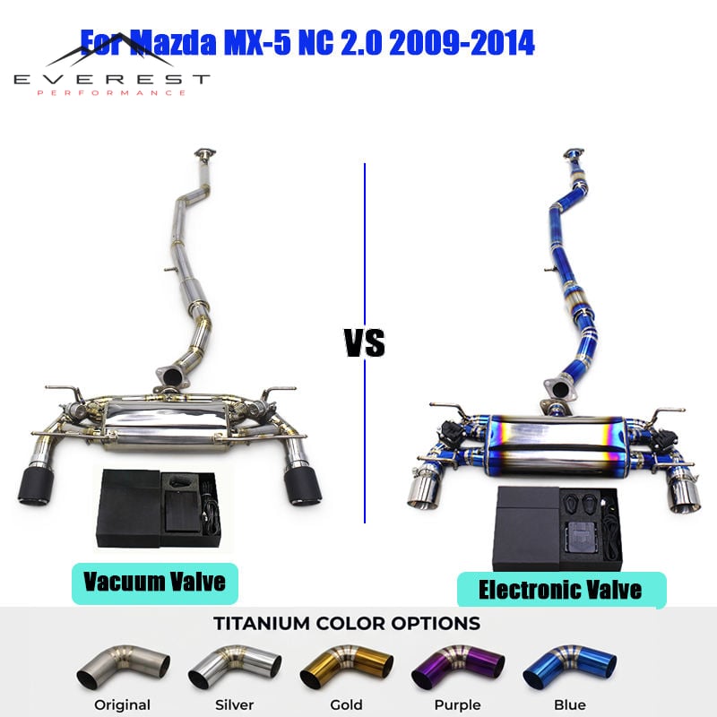 Titanium Exhaust Pipe System for Mazda MX-5 NC 2.0 2009-2014 Racing Vacuum Valve /Electronic Valve Catback Exhaust Pipes
