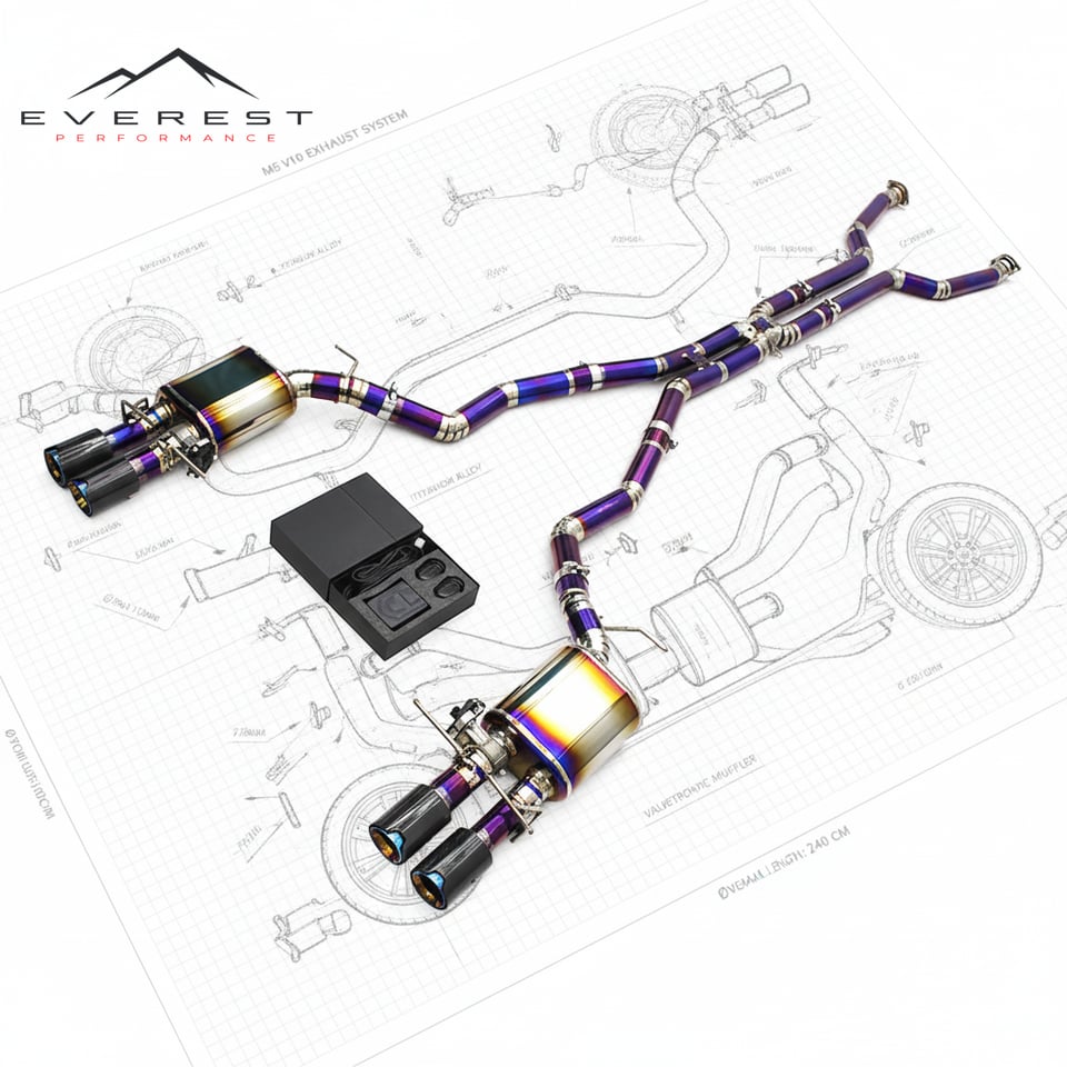 Racing Valvetronic Exhaust System for BMW M5 E60 5.0L 2003-2010 Lightweight Titanium Catback Pipe Muffler MP Tip Control Kit