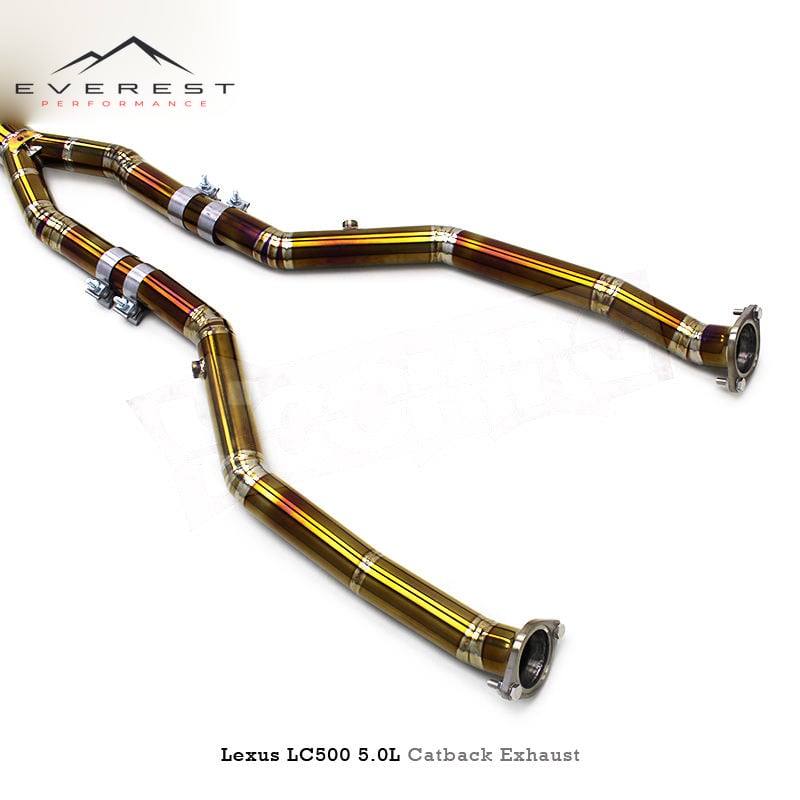 Custom Valved Sport Catback Exhaust for Lexus LC500 5.0L 2016-2018 Dynamic Sound Gold Titanium Pipe Exhaust System with Control