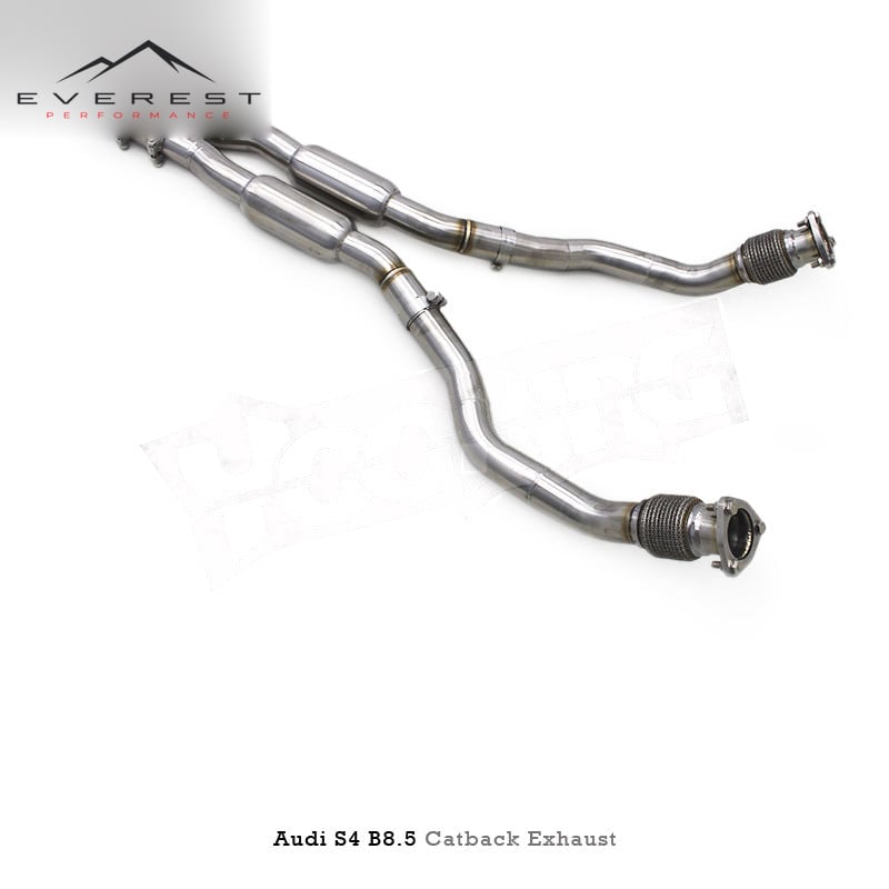 Racing Catback Exhaust Pipe System for Audi S4 S5 B8.5 3.0T 2013-2019 With SS304 Downpipe Titanium Vacuum Valved Muffler Exhaust