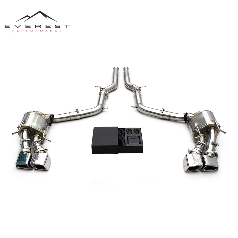 Catback Muffler with Control for Mercedes-Benz C63 AMG W204 6.2L 2011-2015 Valvetronic Exhaust System Stainless Steel Pipes