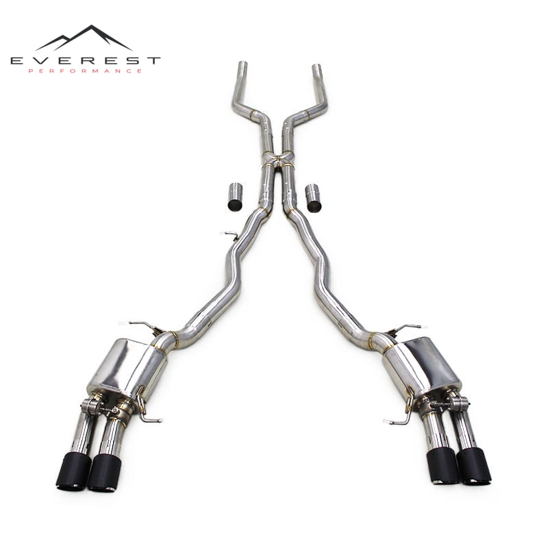 Stainless Steel Exhaust Pipe for BMW 650/650i F06 F12 F13 4.0T 2011-2017 Valved Catback Muffler With Matte Carbon Fiber Tips