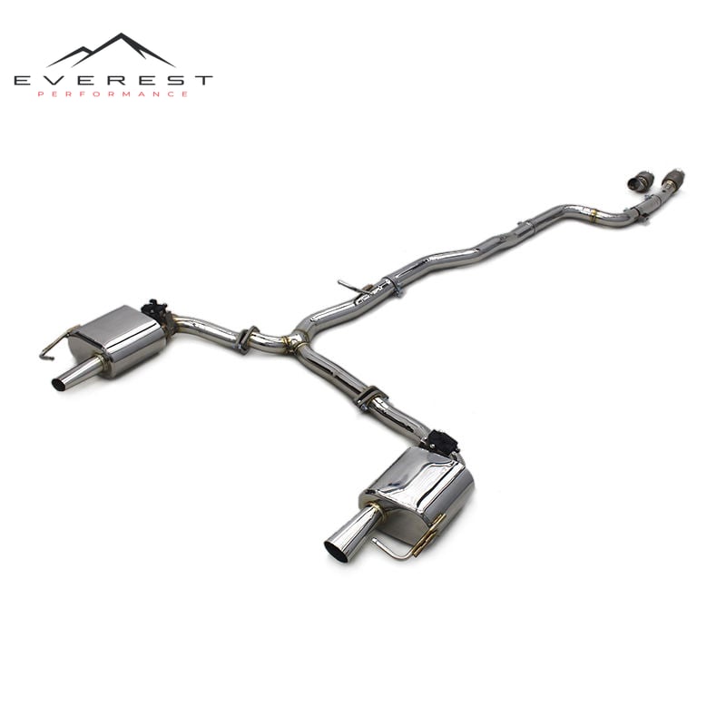 Stainless Steel Exhaust Pipes for Mercedes-Benz C200 C250 C300 W205 2015-2023 Catback Muffler Valvetronic Deep Sound