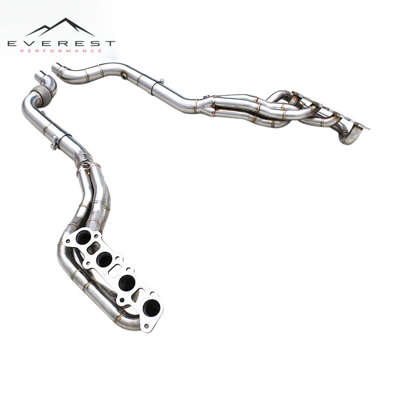 SS304 Brushed Long Tube Turbo Exhaust System Manifold for Ford Mustang V8 5.0L 2015-2024
