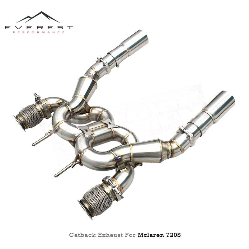 Valvetronic Catback Valved Pipe System for Mclaren 720S Spider Coupe 4.0T 2017-2019 Stainless Steel Exhaust Pipe System