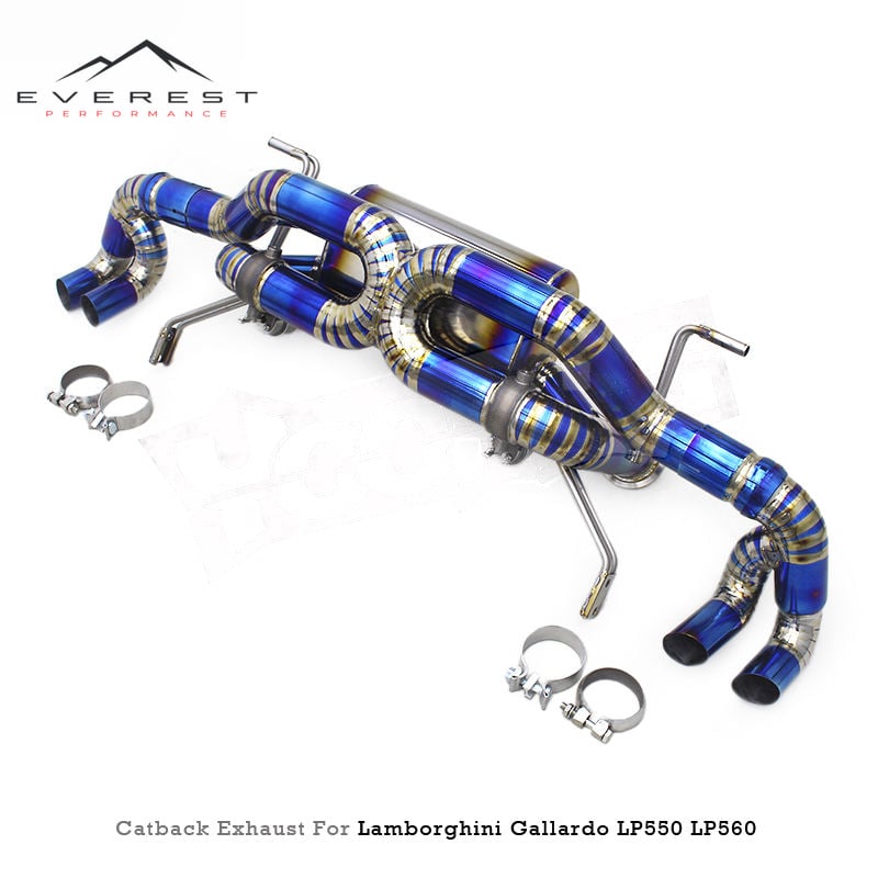 Racing Titanium Catback Exhaust Pipes for Lamborghini Gallardo 5.2 LP550/LP560/LP570 (2008-2016) Valved Muffler Exhaust Pipes