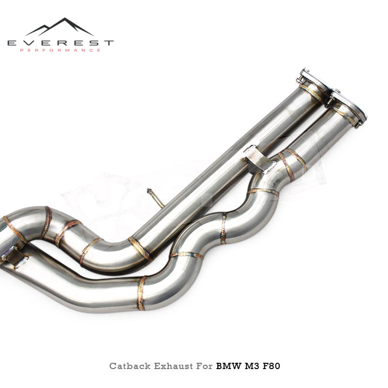 Stainless Steel Equal Length Mid Pipe Muffler for BMW M3 F80 M4 F82 3.0T 2014-2019 With Z Pipe Valvetronic Catback Exhaust