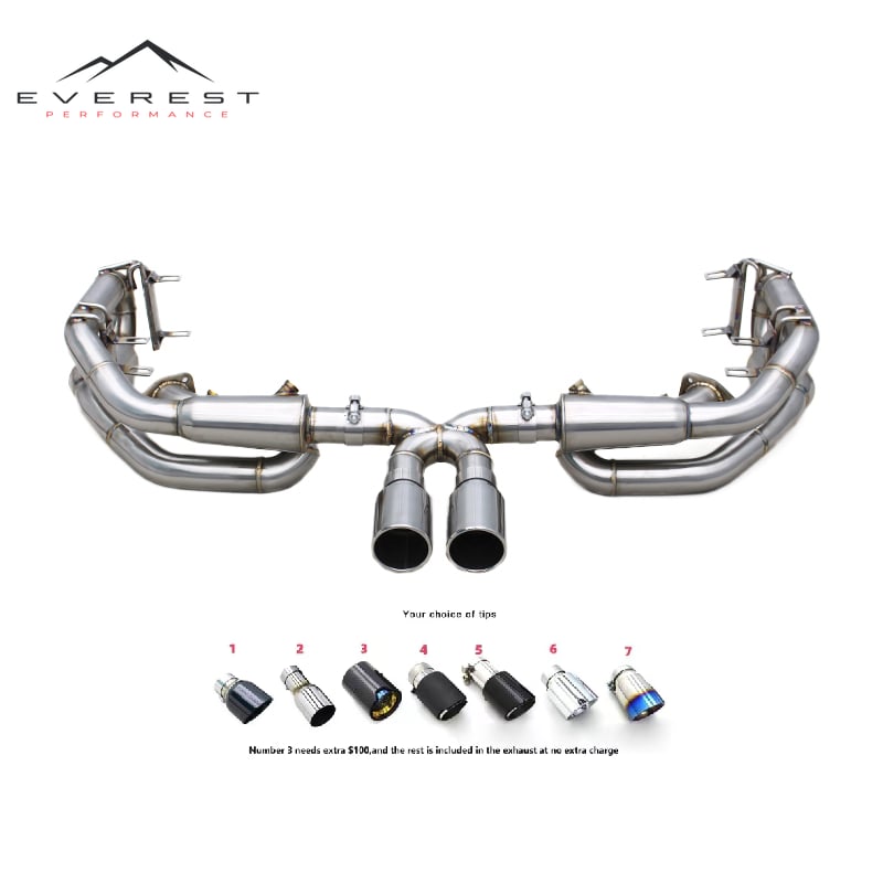 Valve Exhaust System for Porsche 911 997.1/997.2 Carrera S 3.8L 2004-2012 Upgrades GT3 SUS With Catalyst Downpipe Catback