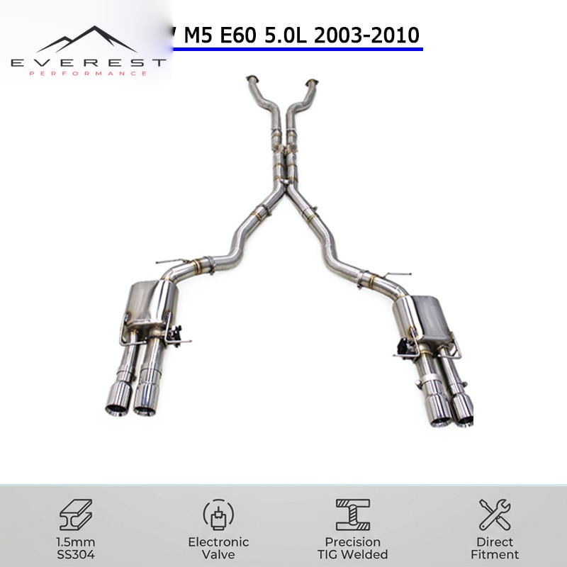 Exhaust Pipe System for BMW M5 E60 5.0L 2003-2010 Enhanced X-pipe Sound Catback Muffler Exhaust With Control Unit Spot Stocks