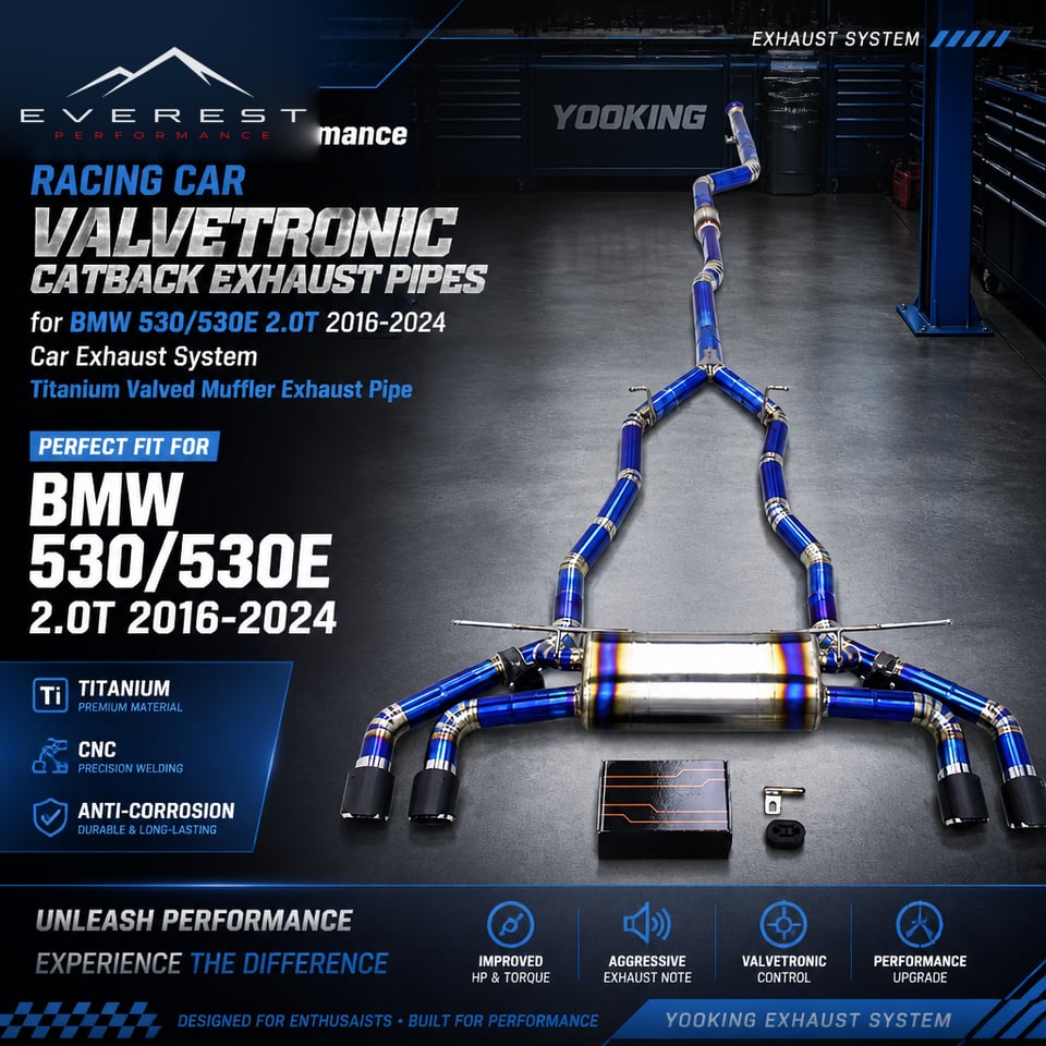 Racing Valvetronic Catback Exhaust Pipes for BMW 530/530E 2.0T 2016-2024 Car Exhaust System Titanium Valved Muffler Exhaust Pipe