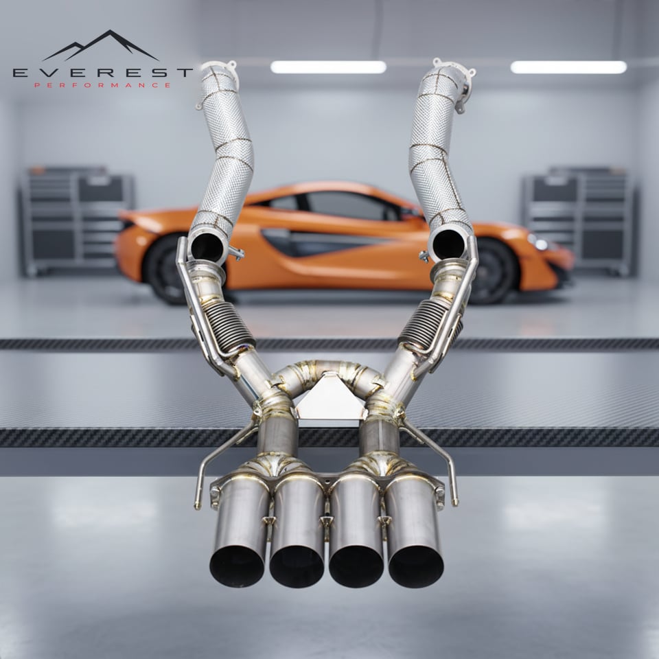 Exhaust Pipe System for Mclaren 765LT Coupe/Spider 4.0T 2020+ SS304 Downpipe Titanium Axle Back Straight Exhaust Pipe