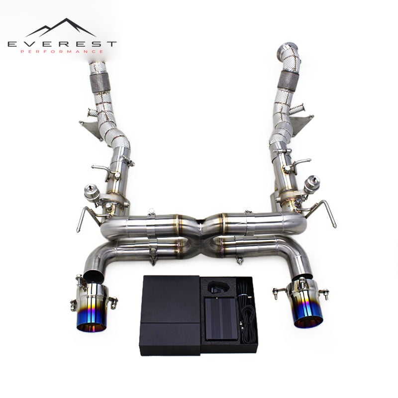 Custom Exhaust System for Ferrari F8 Spider/Tributo V8 3.9T 2019+ SUS304 Race X Pipe Straight Downpipe Valved Catback Muffler