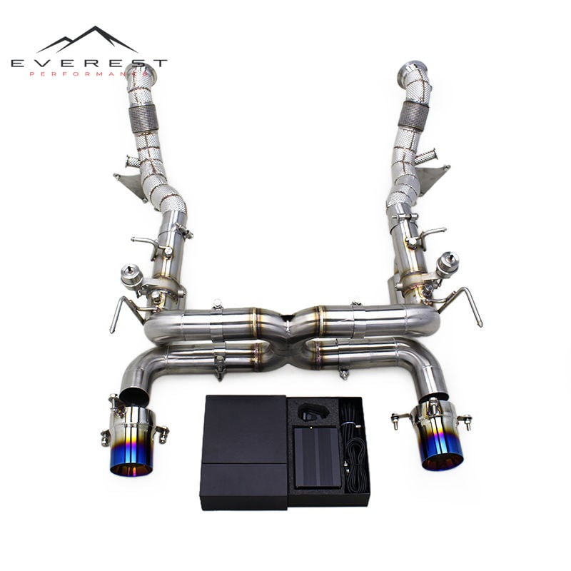 Custom Exhaust System for Ferrari F8 Spider/Tributo V8 3.9T 2019+ SUS304 Race X Pipe Straight Downpipe Valved Catback Muffler