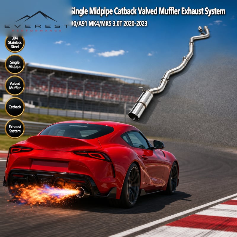 Stainless Steel Single Pipe Catback Exhaust System for Toyota Supra A90/A91 MK4/MK5 3.0T 2020-2025 High Quality