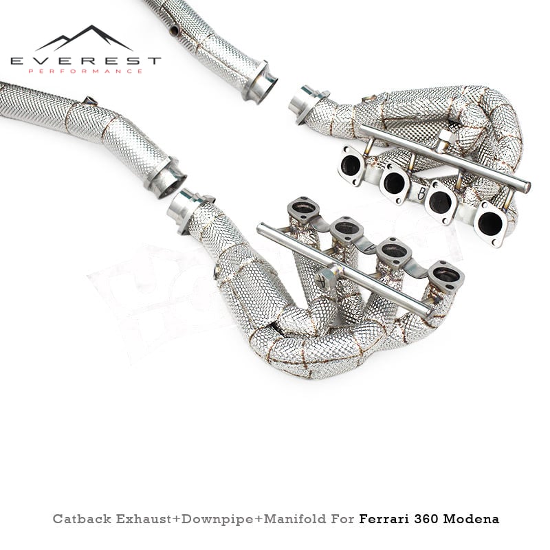 SS304L Exhaust Pipe System for Ferrari 360/F360 3.6L Modena/Spider 2003-2005 Header Manifold Straight Downpipe Valve Catback