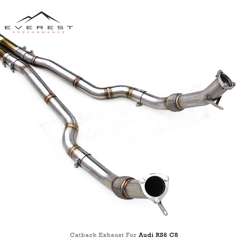 Exhaust Pipe System for AUDI RS6/RS7 C8 4.0T 2019-2024 SS304 Exhaust Downpipes Titanium Valvetronic Catback Exhaust