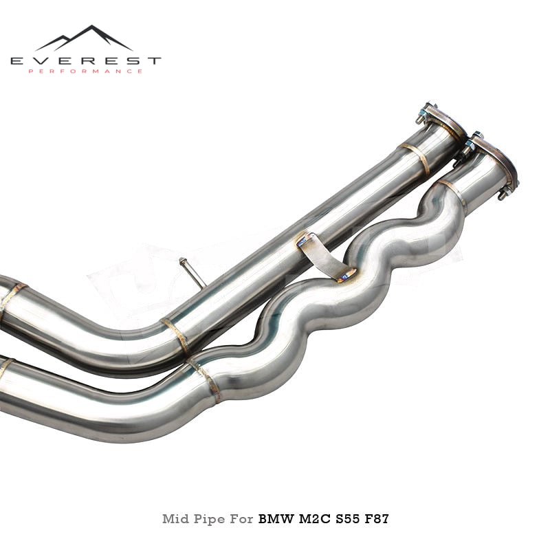 SUS304 EqualLength Mid-Pipe with Z Pipe Exhaust Pipes System for BMW M2C/M2 Competition S55 F87 3.0T 2018-2023