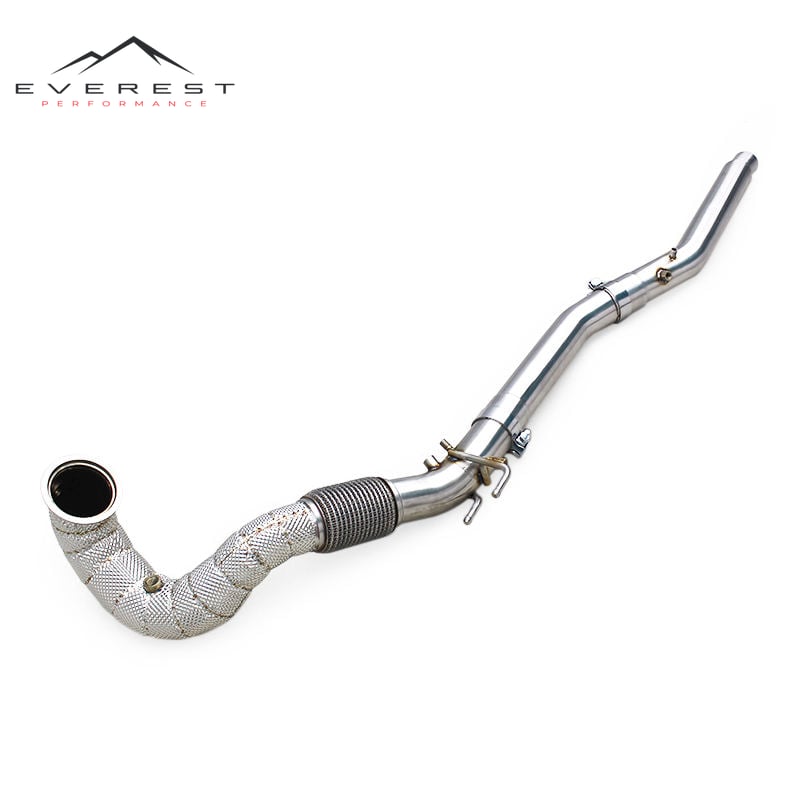 Stainless Steel Heat Shield Exhaust Pipe for VW GOLF 8R 2.0T 2020+ With OPF Free Flow Downpipe