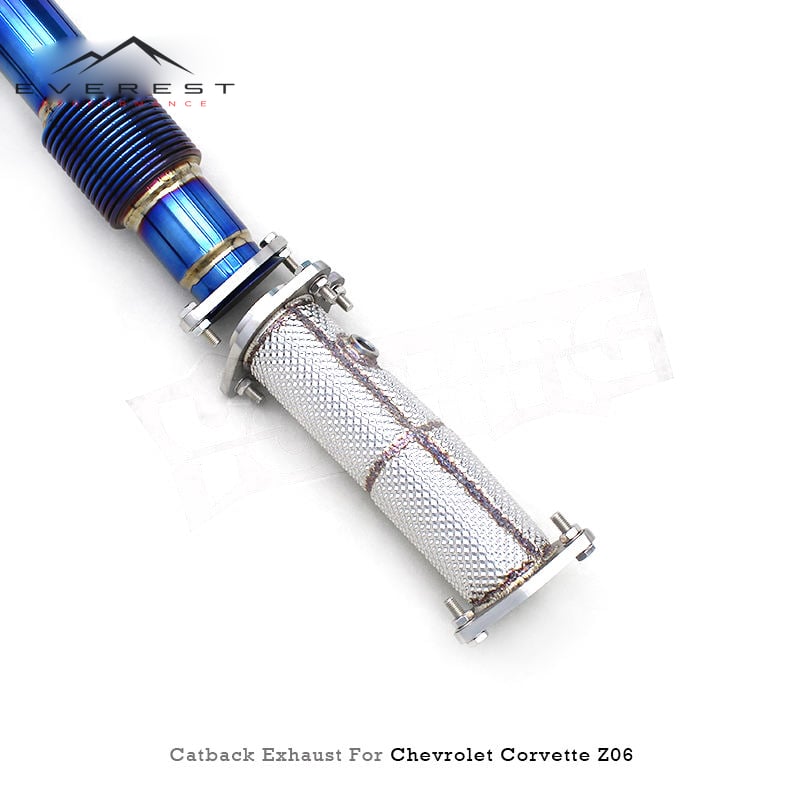 Titanium Full Exhaust for Chevrolet Corvette C8 Z06 2019-2025 SS304 Free Flow Downpipe Pipe Catback Exhaust