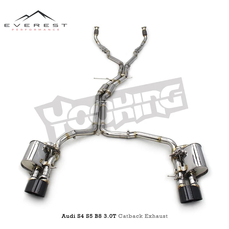 Catback Muffler Pipe for Audi S4/S5 B8 B8.5 3.0T 2013-2019 Valvetronic Muffler System SUS304 Stainless Steel Exhaust Pipe