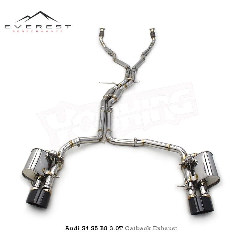 Catback Muffler Pipe for Audi S4/S5 B8 B8.5 3.0T 2013-2019 Valvetronic Muffler System SUS304 Stainless Steel Exhaust Pipe