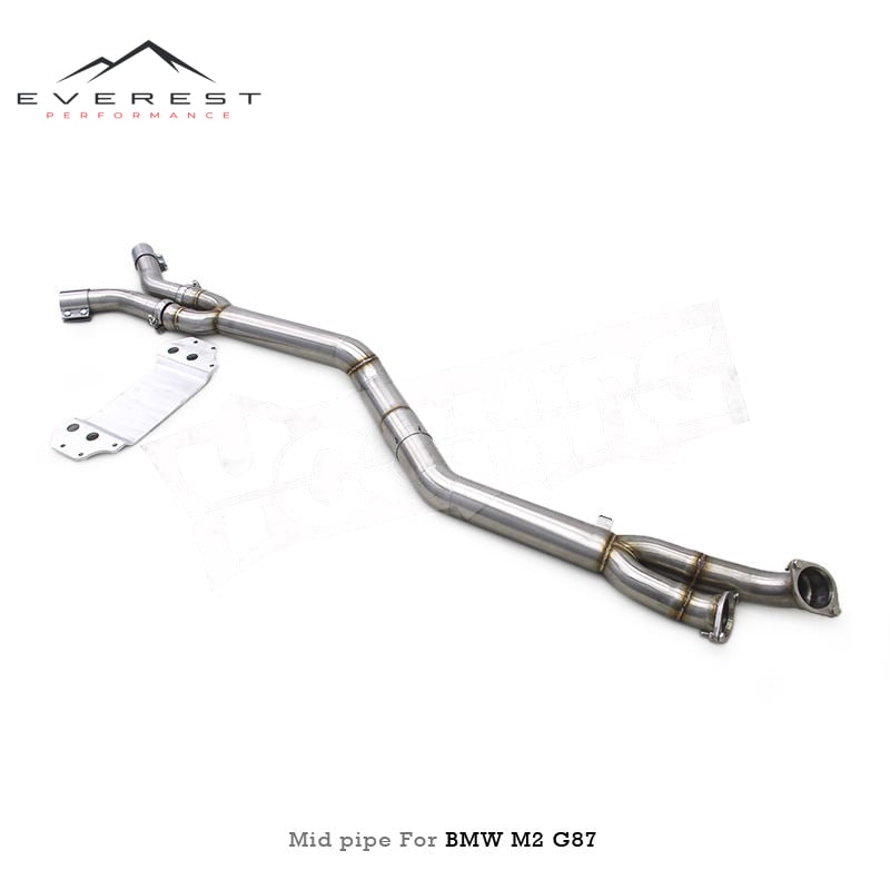 Stainless Steel Mid Pipe for BMW M2 G87 3.0T 2023 Single Middle Tube Car Part Exhaust System With Brace