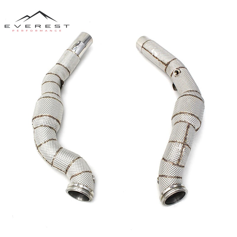 Stainless Steel Exhaust Pipes for Maserati Quattroporte 3.8T 2013-2018 Free Flow Downpipe With Heat Shield