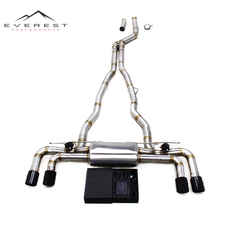 Auto Race Valvetronic Catback for BMW 540/540i G30/G38 3.0T B58 2018-2024 SUS304 Muffler Exhaust Pipe With Carbon Fiber Tips
