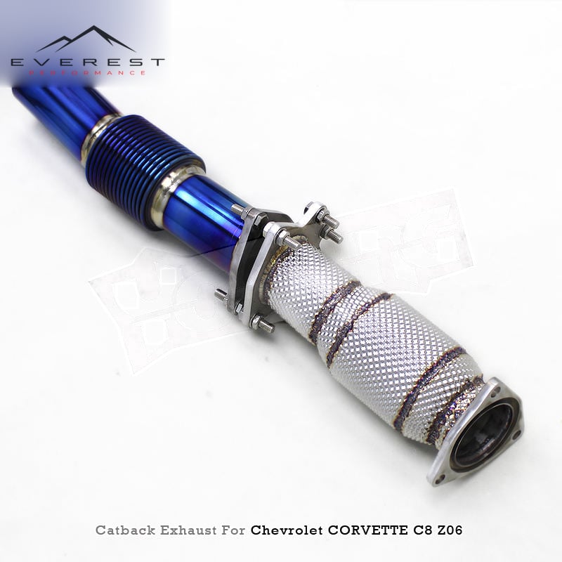 Full Exhaust System for Chevrolet Corvette C8 Z06 2019-2025 Catted Downpipe Titanium Axle Back With Valve Control