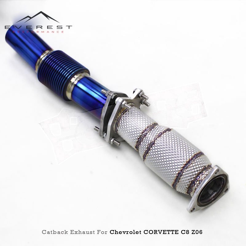 Full Exhaust System for Chevrolet Corvette C8 Z06 2019-2025 Catted Downpipe Titanium Axle Back With Valve Control