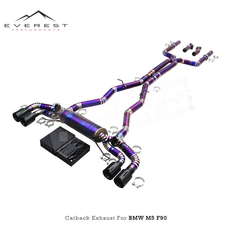Titanium Exhaust Pipes for BMW M5/M6 F90 LCI 4.4TT 2018-2024 Valvetronic Muffler Catback With Remote Control