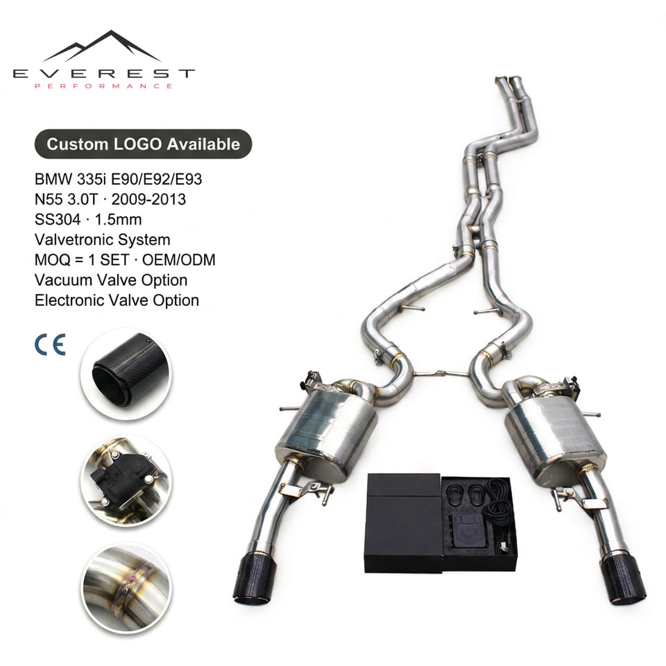 Catback Muffler for BMW 335/335i E90/E92/E93 N55 3.0T (2009-2013) Stainless Steel Valvetronic Exhaust