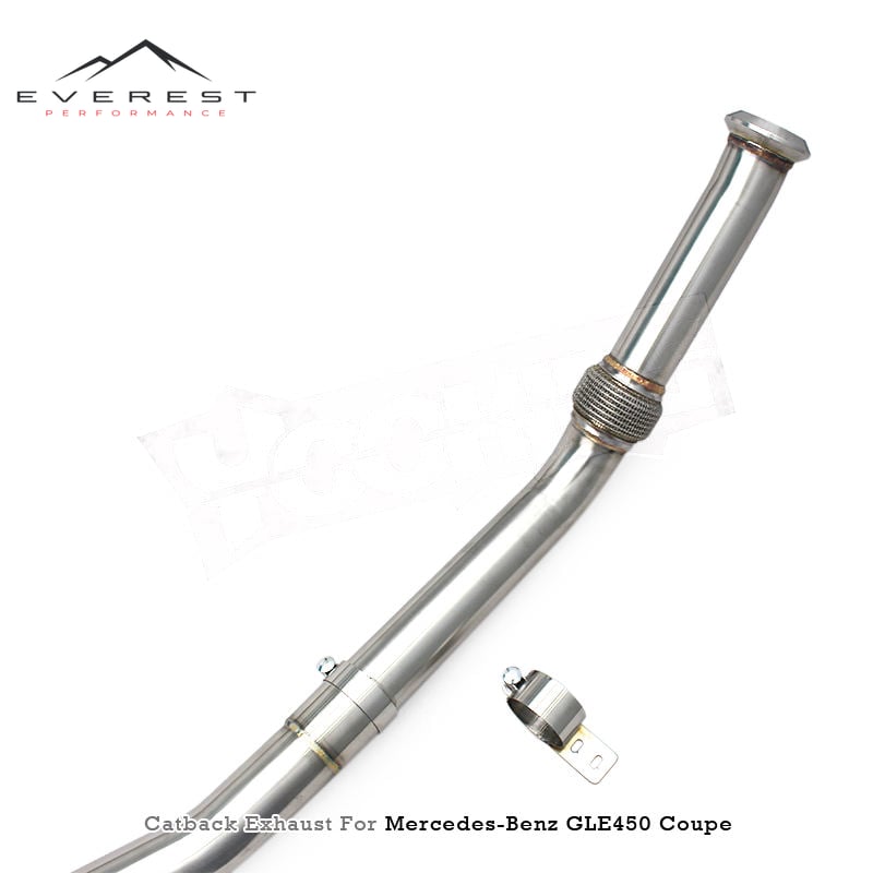 Racing Stainless Steel 304 Valvetronic Catback Exhaust Pipes for Mercedes-Benz GLE450 Coupe W167 3.0T 2020-2024 Brushed Finish