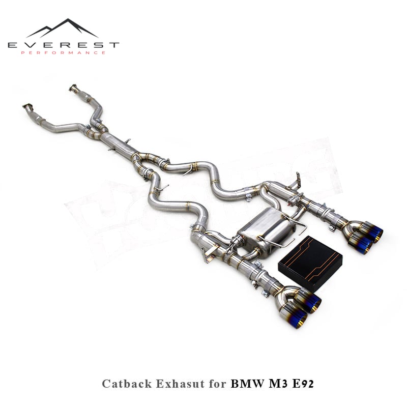 304 Stainless Steel Catback Exhaust Pipes for M3 E90/E93/E92 4.0L 2008-2013 with Burnt Blue Tips 1.5mm Thick