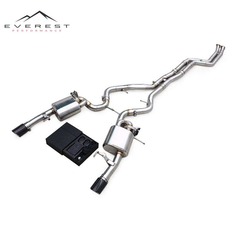 Valved Sport Exhaust System for BMW 335/335xi E90 3.0T 2009-2013 SUS304 Exhaust Pipe Muffler with Gloss Carbon Fieber Tips
