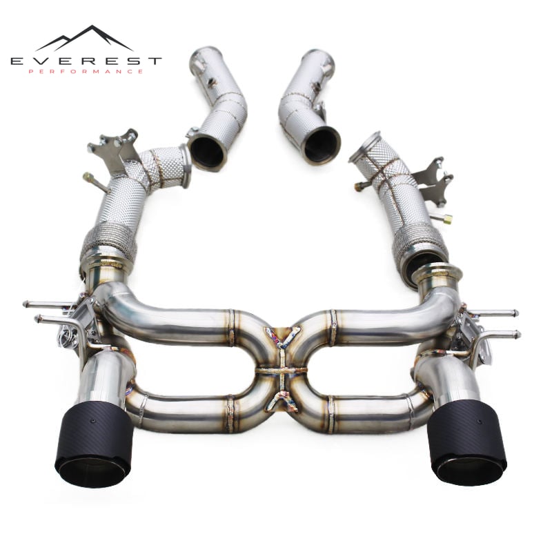 SS304 Exhaust Pipe System for Maserati MC20 3.0T 2020-2024 Free Flow Downpipe Valve Catback Exhaust With Tips