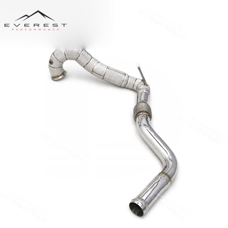 Free Flow Exhaust Header for Mercedes-Benz A45 CLA45 2.0T 2014-2020 Stainless Steel Exhaust Downpipe with Heat Shield