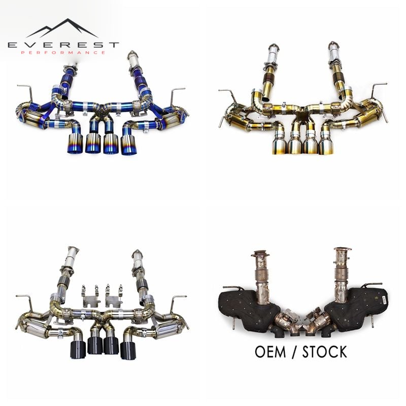 Race Performance Complete Set Exhaust for Chevrolet Corvette C8 Z06 2019-2025 Titanium Muffler Catback Downpipe Car 3 Inch Pipe