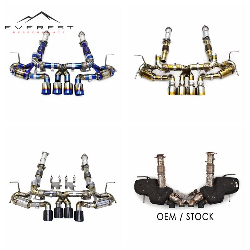 Race Performance Complete Set Exhaust for Chevrolet Corvette C8 Z06 2019-2025 Titanium Muffler Catback Downpipe Car 3 Inch Pipe